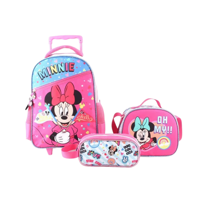 Tripack Minnie Mochila, Lonchera y Estuche