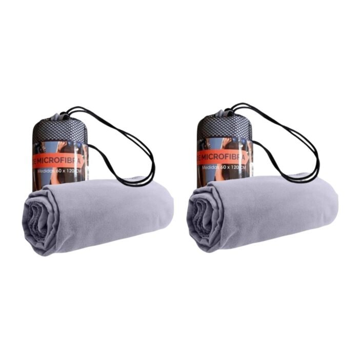 Pack 2 Toallas Microfibra Suede Gris