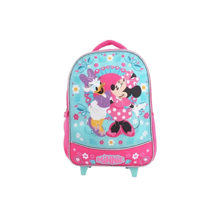 Mochila con Ruedas Minnie Rosado - Celeste