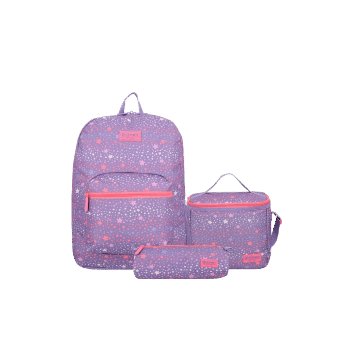 Triple Pack 6XT Mochila Niña Estrellas Morado  XTREM