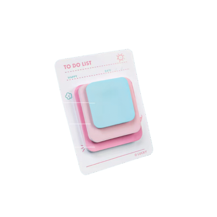 Notas adhesivas celeste - rosado